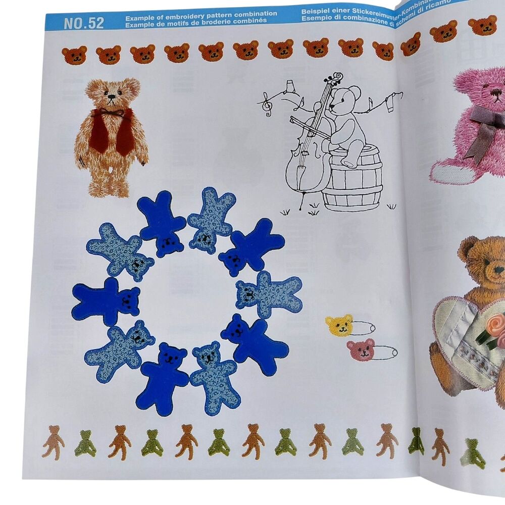 Bernette Bernina Teddy Bears Embroidery Designs Card 52 Deco Brother Baby Lock - Picture 5 of 9